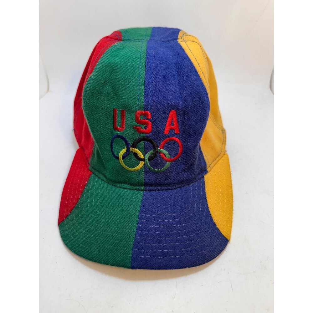 Vintage Starter USA Olympics Cap Multicolor Sz 7-7 3/4 Embroidered Logo